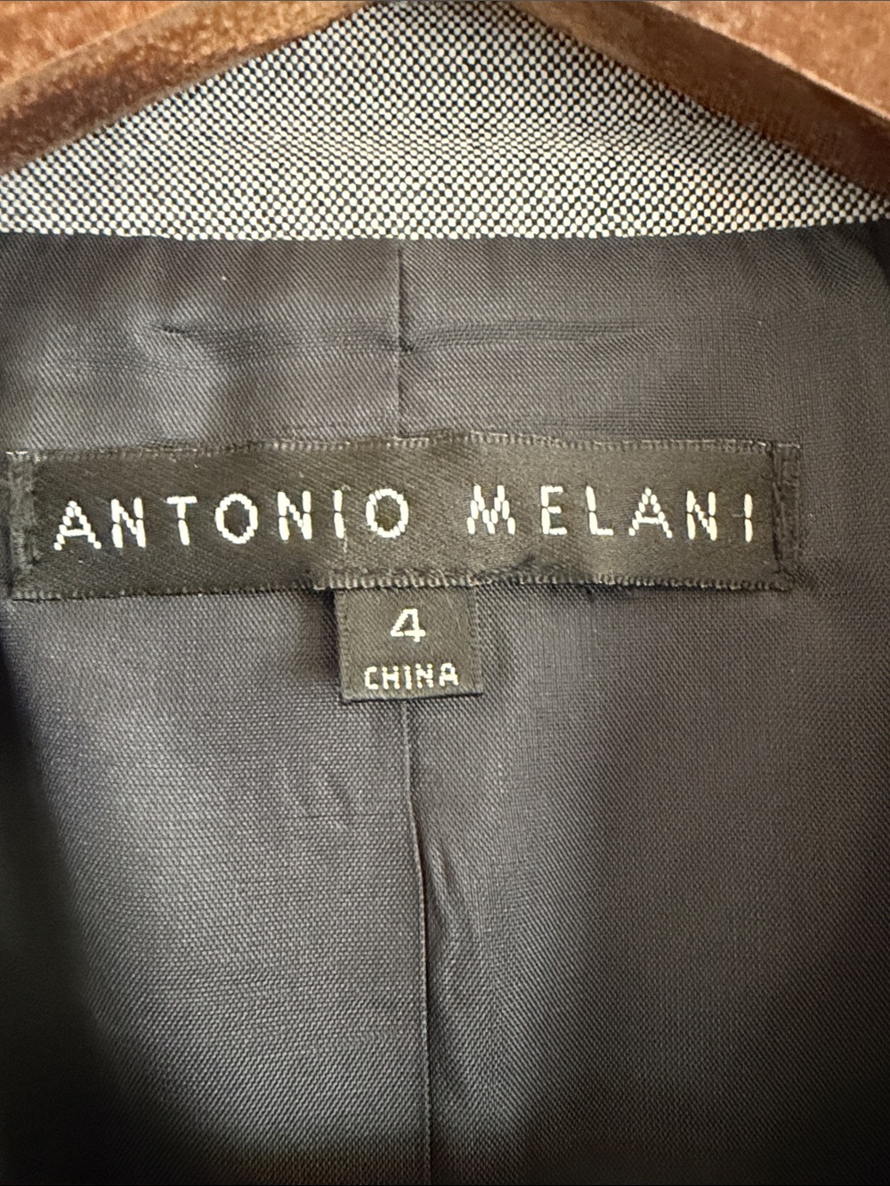 Antonio Melani Blazer Size 4 Gray Tailored Pick Stitch Career Jacket - Picture 6 of 9